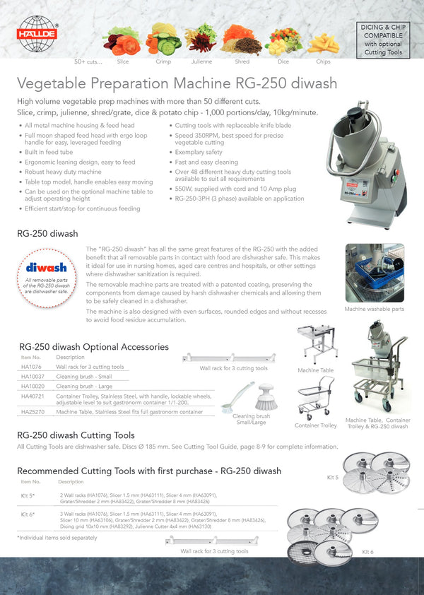 Hallde RG-250-Diwash - Vegetable Prep Machine