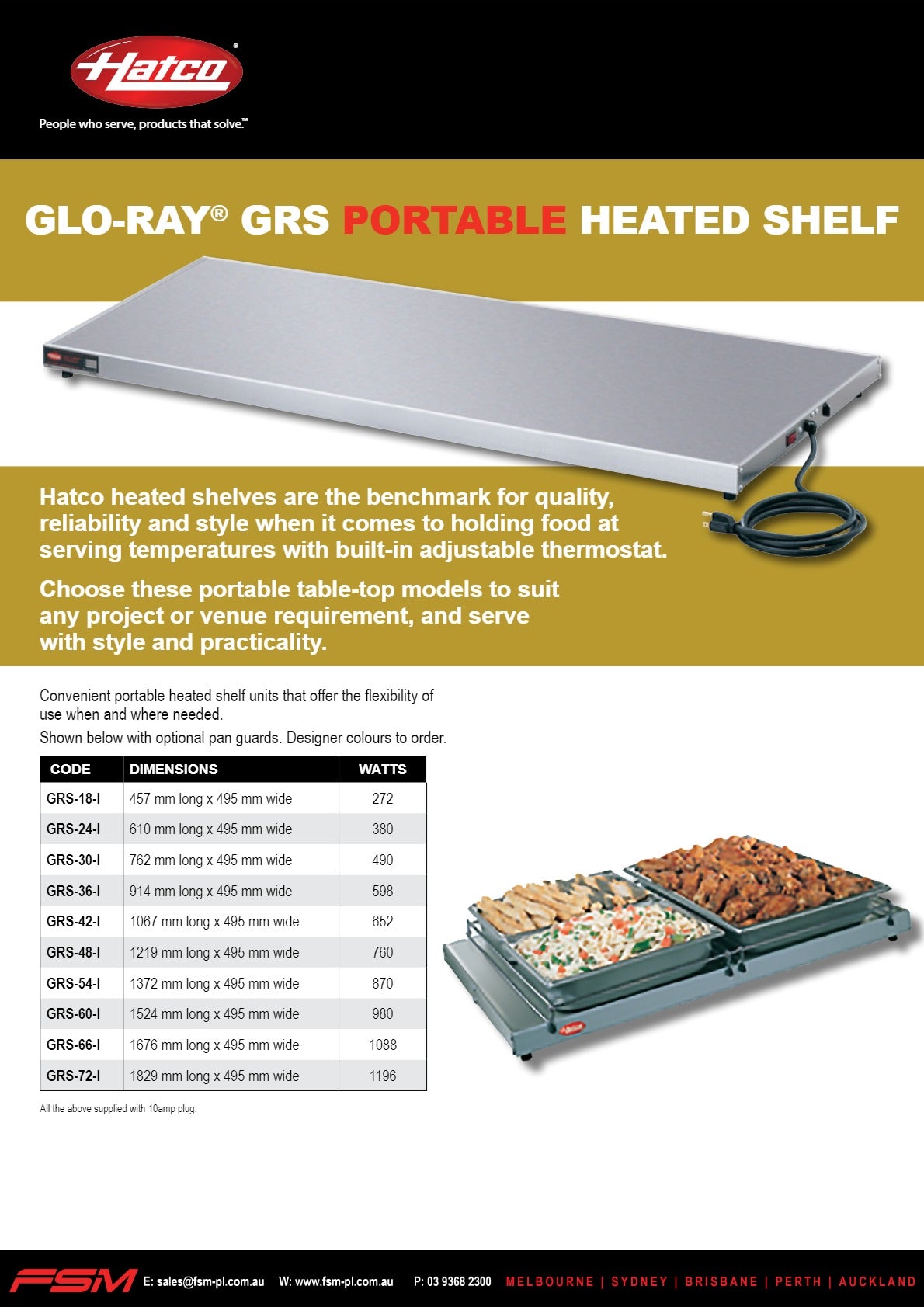 Thumbnail - Hatco Glo-Ray GRS-42-I - Portable Heated Shelf