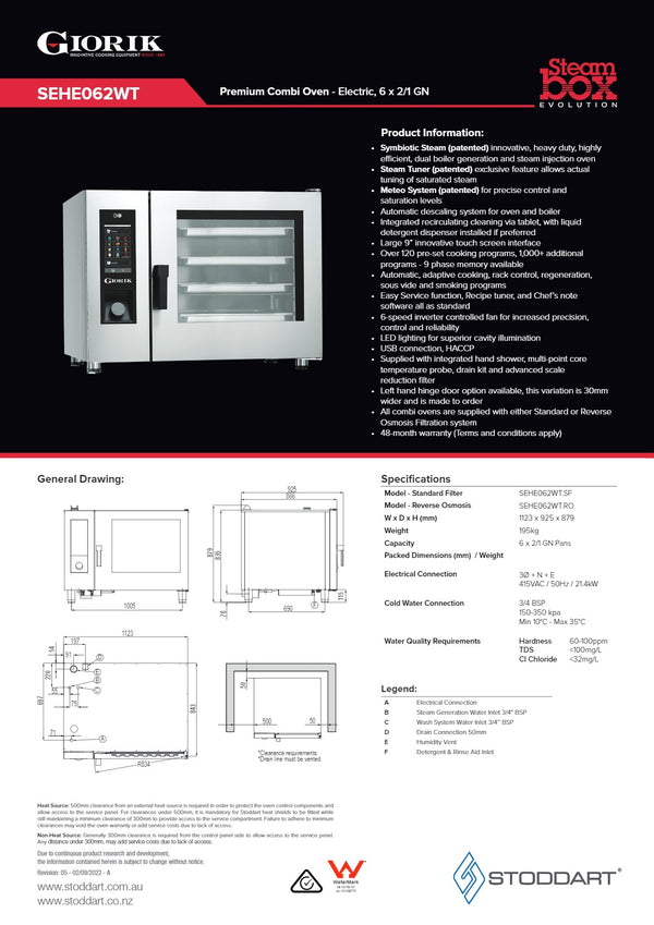 Giorik Steambox Evolution SEHE062WT.SF - Combi Oven
