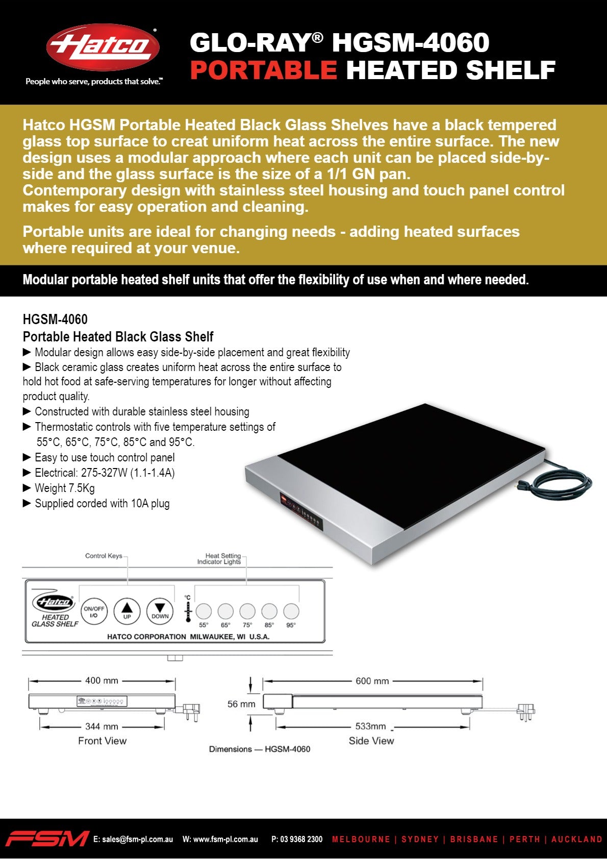 Hatco HGSM-4060 - Portable Heated Shelf
