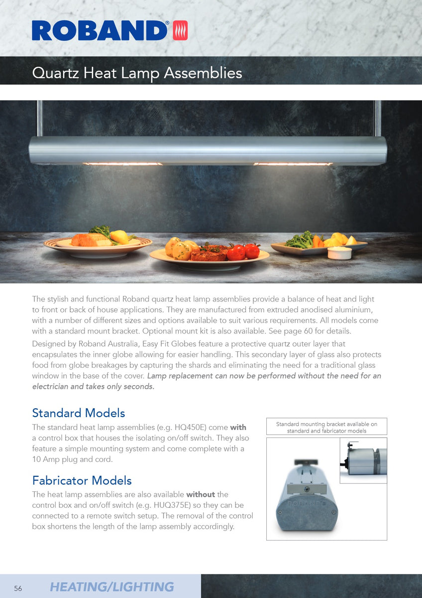 Roband HUQ2025E - Quartz Heat Lamp | SilverChef
