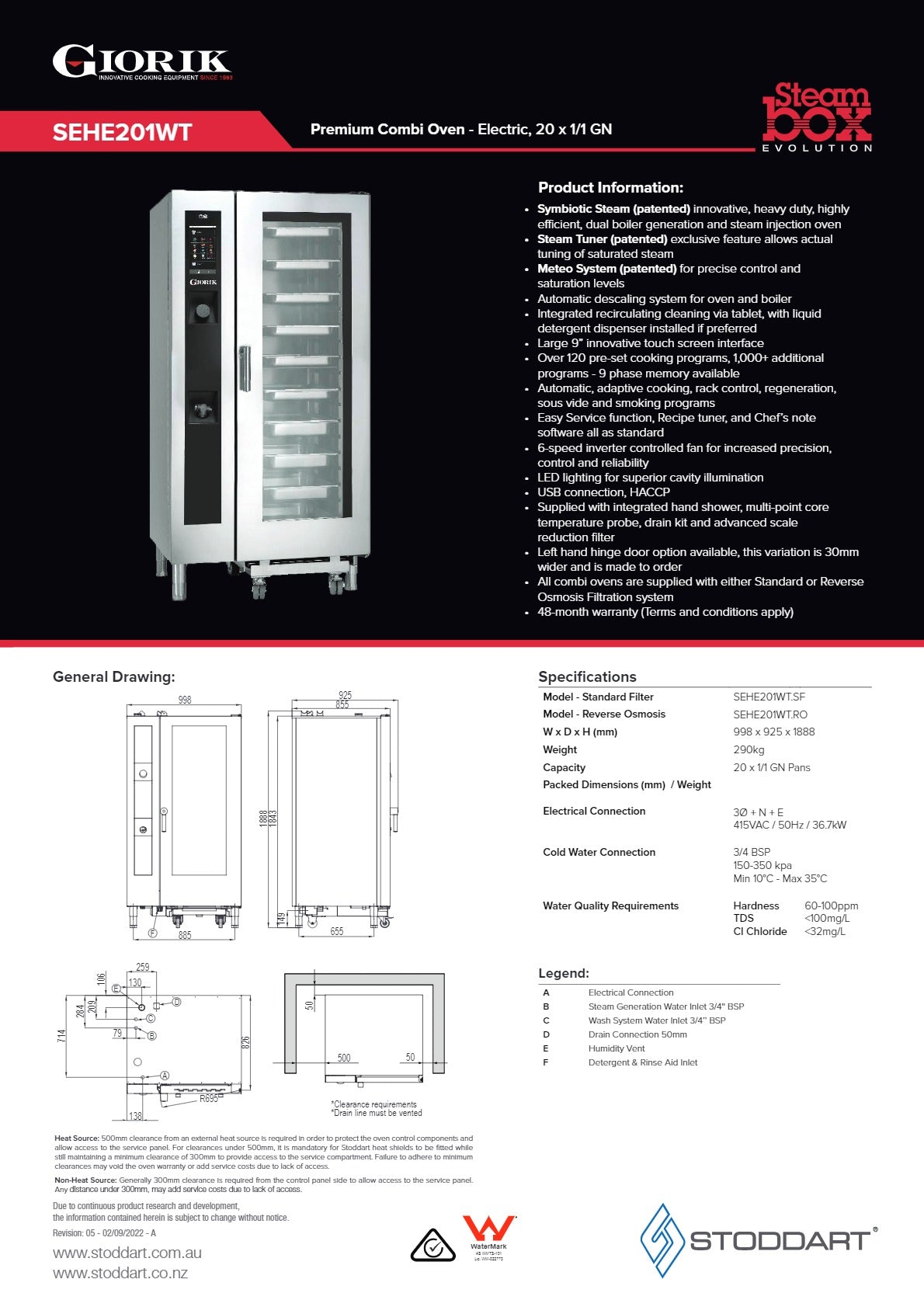 Thumbnail - Giorik Steambox Evolution SEHE201WT.SF.H - Combi Oven