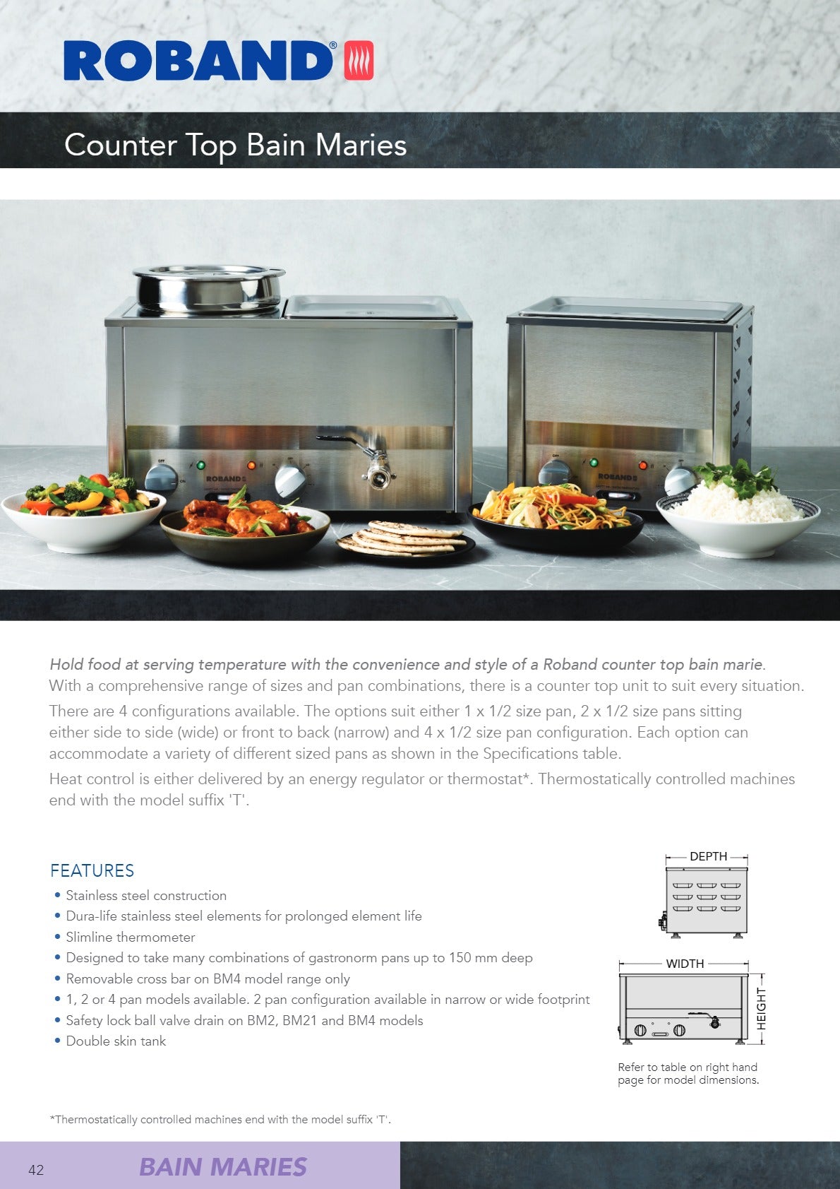 Roband BM4T - Countertop Bain Marie