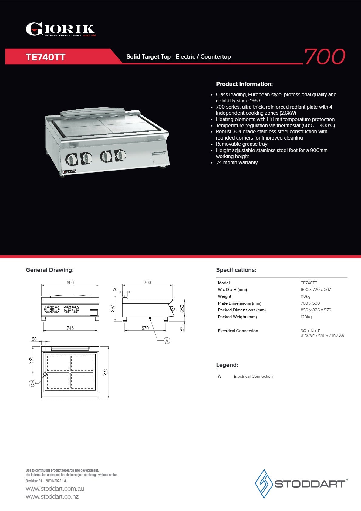 Thumbnail - Giorik 700 Series TE740TT - Cook Top