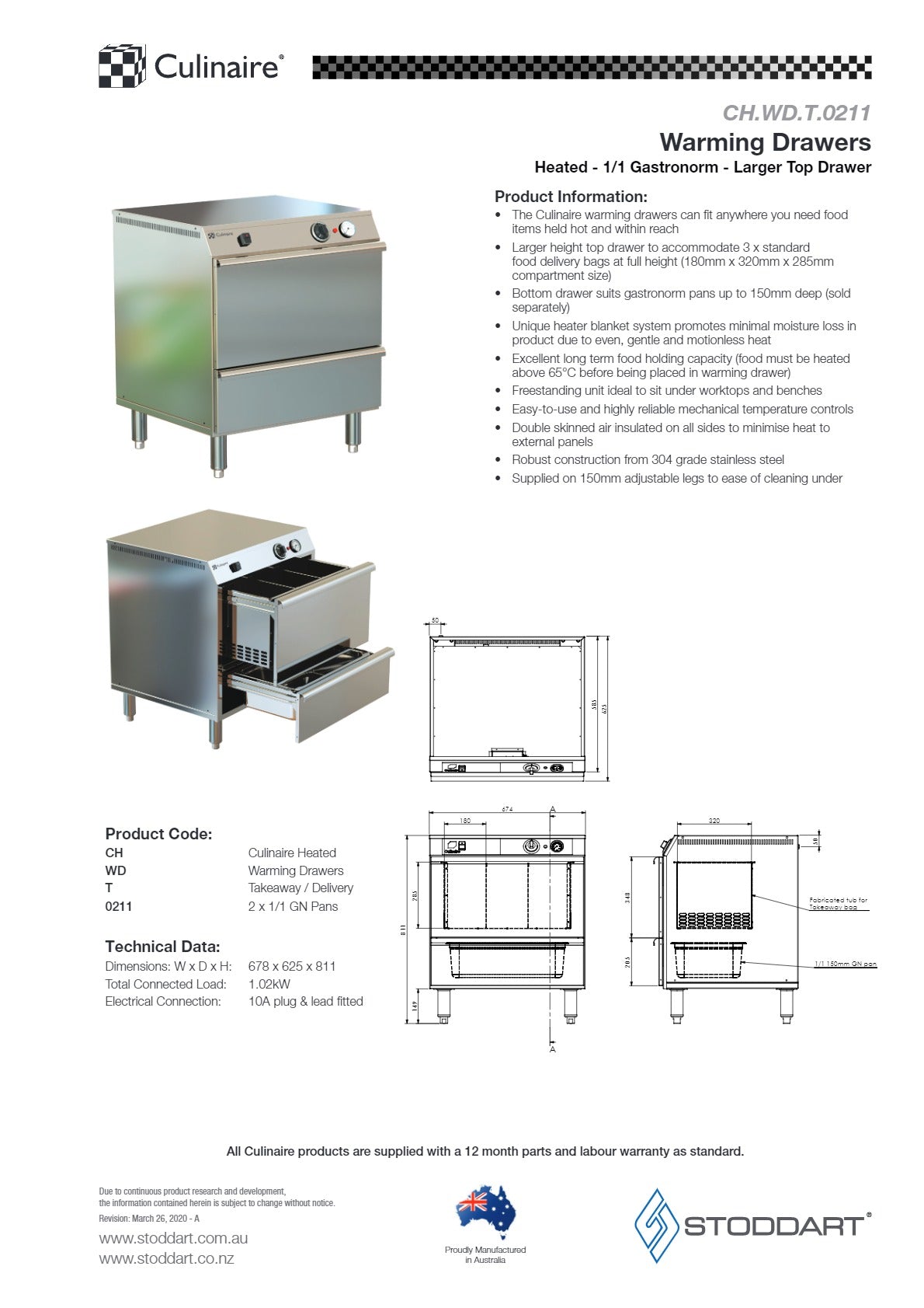 Culinaire CH.WD.T.0211 - Food Warming Drawer