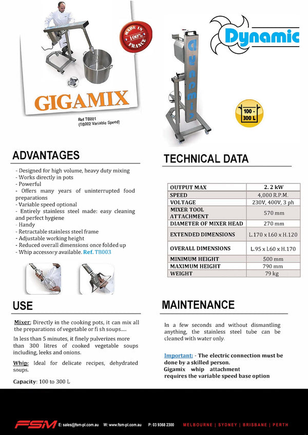 Dynamic GIGAMIX TB002 - Turbo Liquidiser