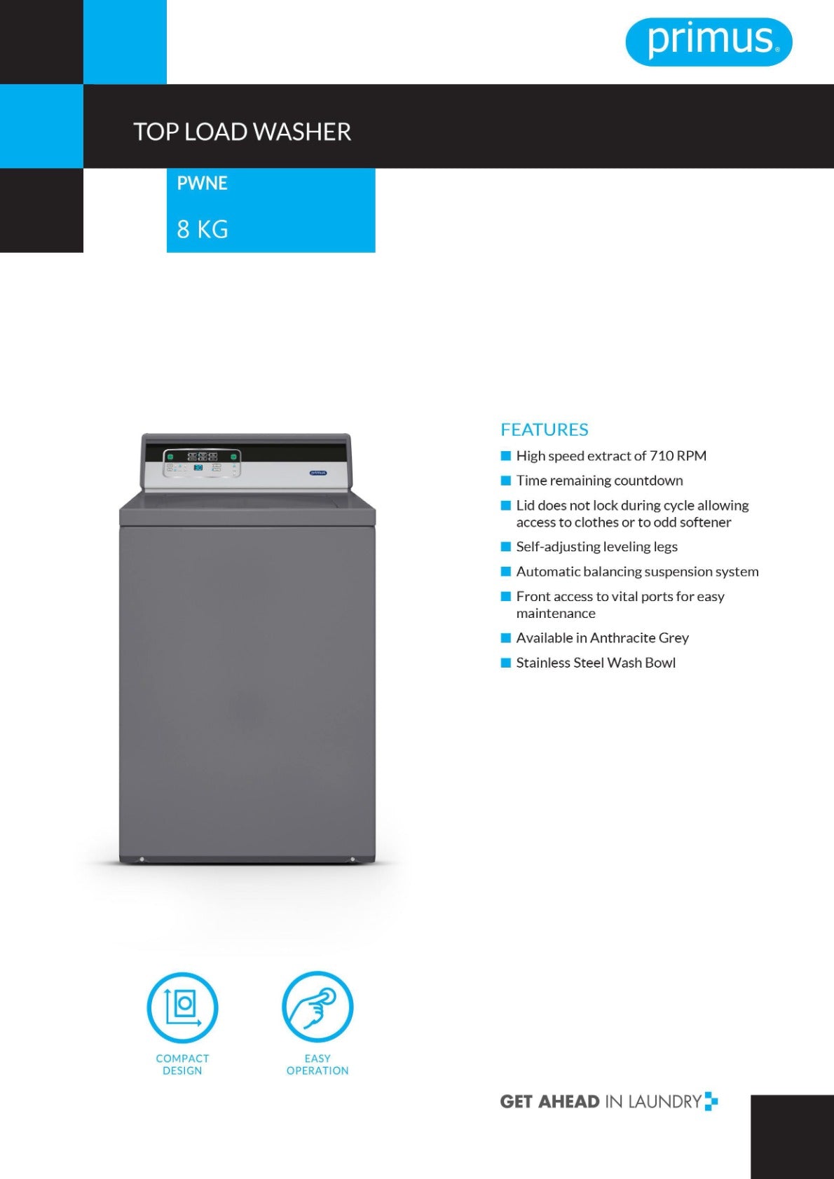 Primus PWNE32 - Commercial Top Load Washer