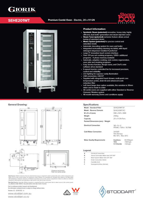 Giorik Steambox Evolution SEHE201WT.RO - Combi Oven