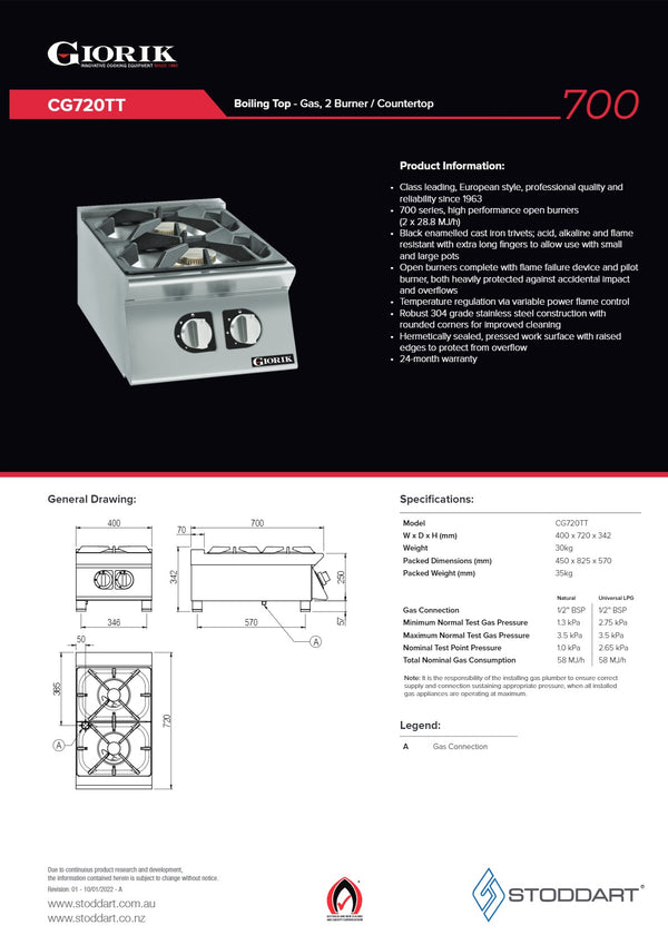 Giorik 700 Series CG720TT - Cook Top