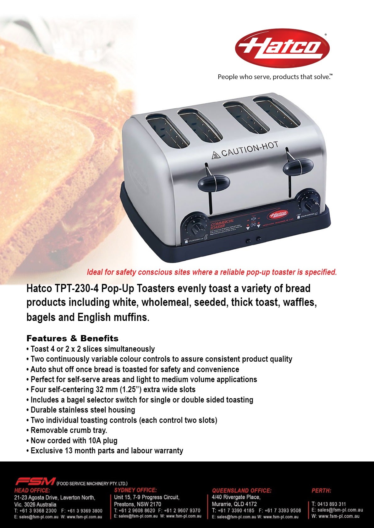 Thumbnail - Hatco TPT-230-4-10 - Pop-Up Toaster