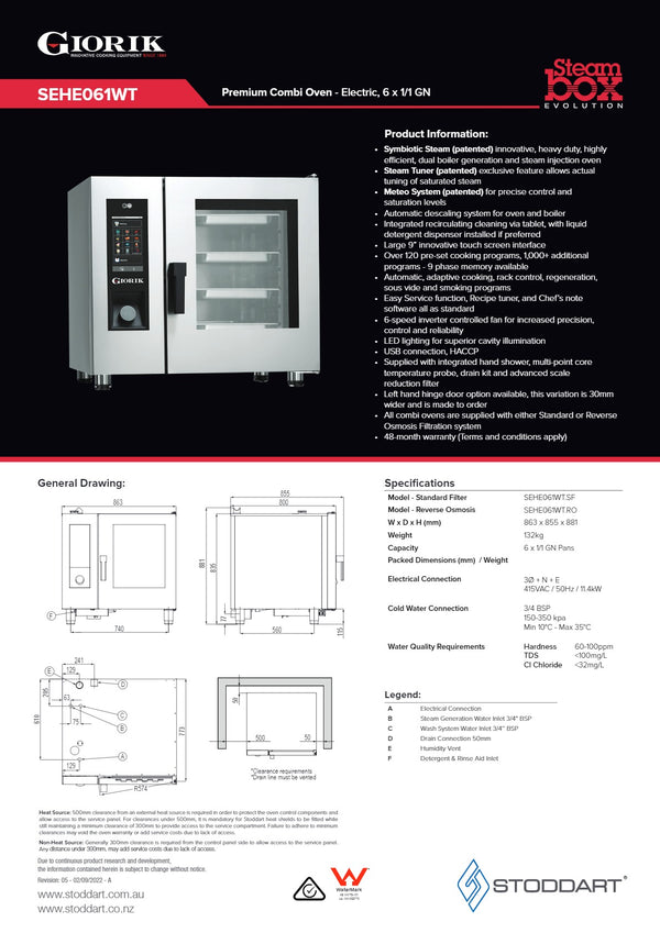Giorik Steambox Evolution SEHE061WT.RO - Combi Oven