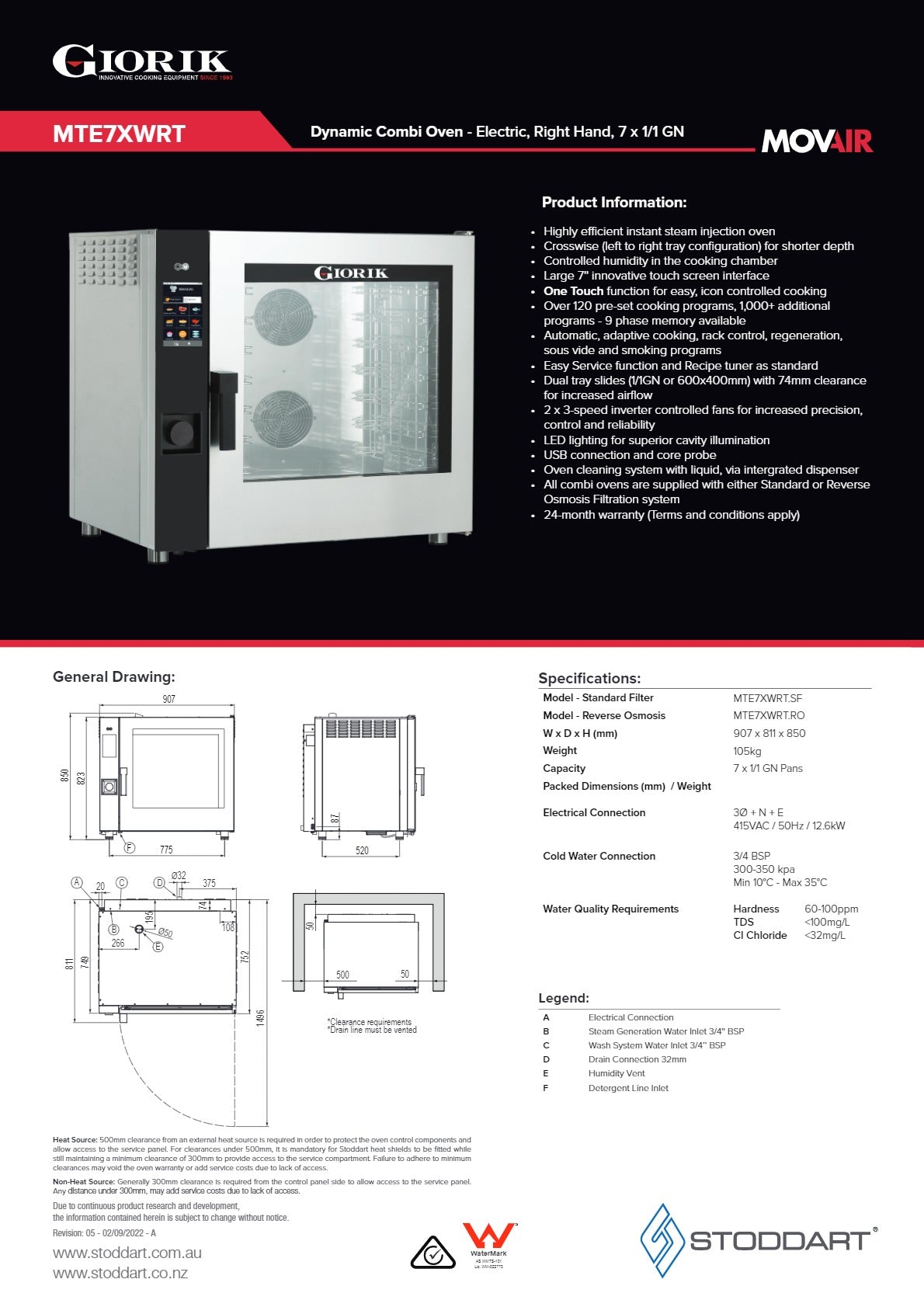 Thumbnail - Giorik Movair MTE7XWRT.SF - Combi Oven