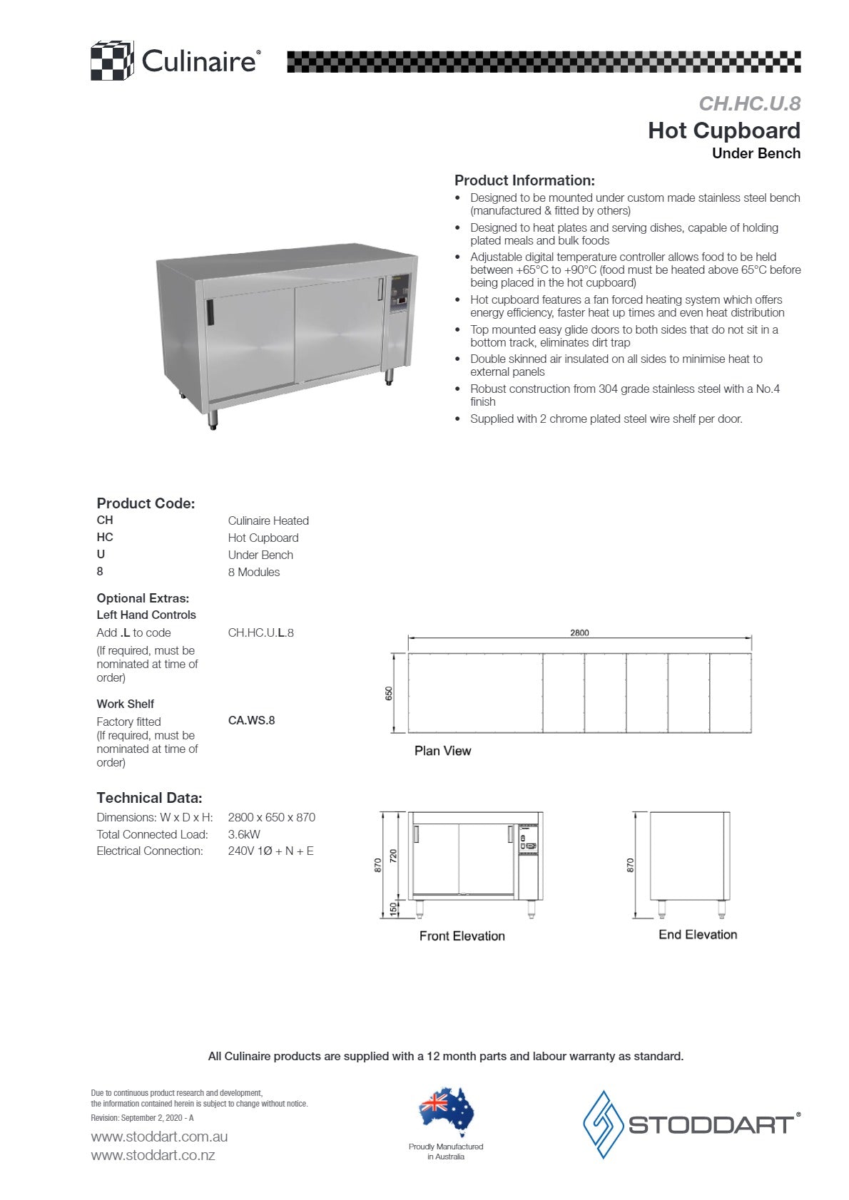 Thumbnail - Culinaire CH.HC.U.8 - Hot Cupboard