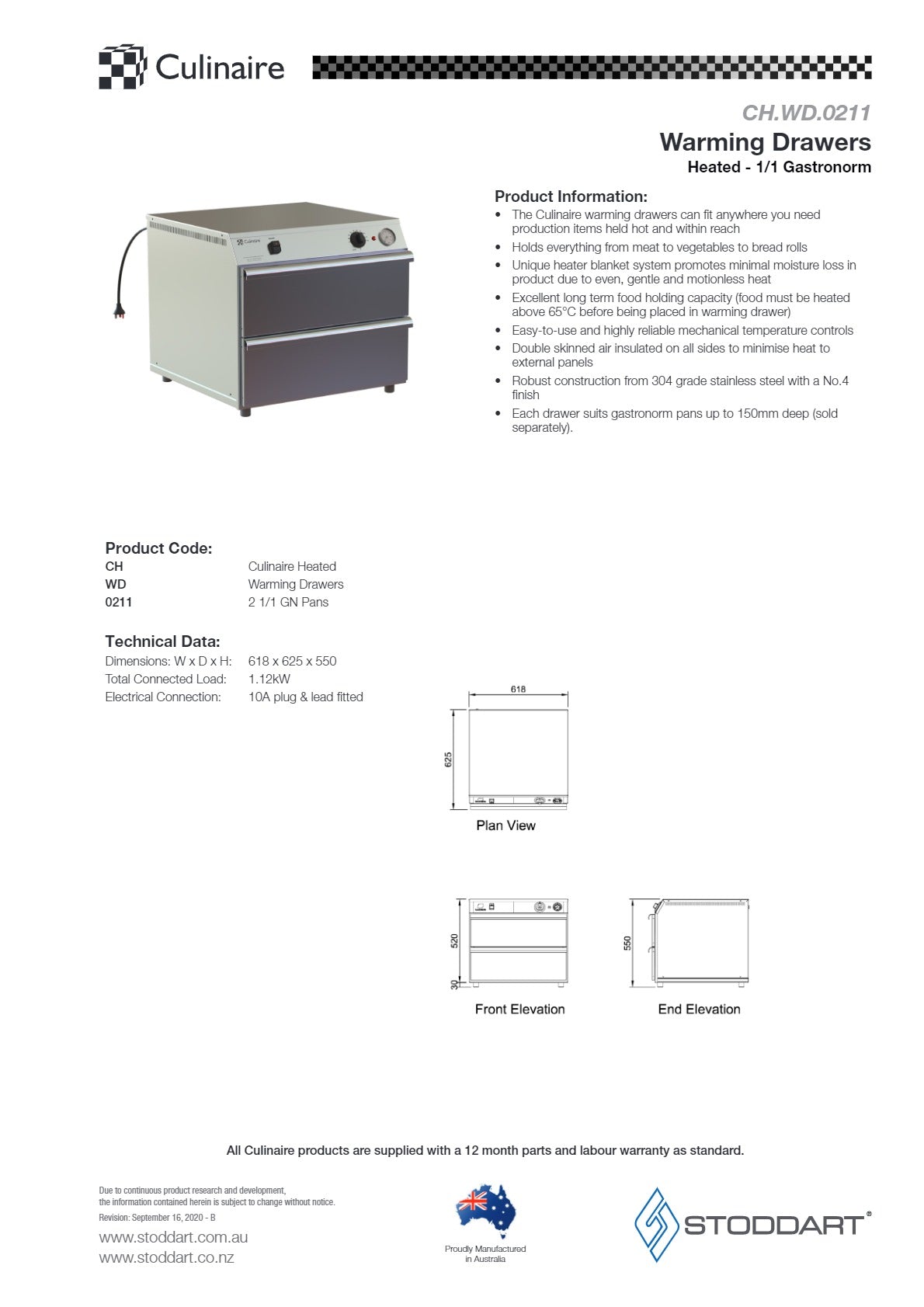 Culinaire CH.WD.0211 - Food Warming Drawer