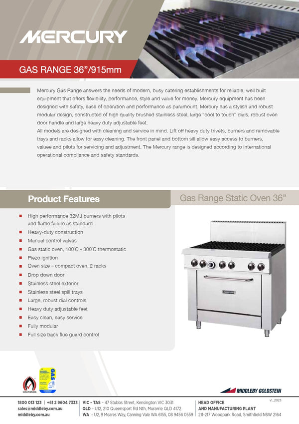 Mercury M36S-6F - Range Oven