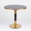 Gold Aluminium Edge Laurent Black Sintered Stone Table Top with Round Brass Table Base