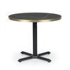 Gold Aluminium Edge Laurent Black Sintered Stone Table Top with Maxton XL Table Base