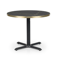 Gold Aluminium Edge Laurent Black Sintered Stone Table Top with Maxton XL Table Base