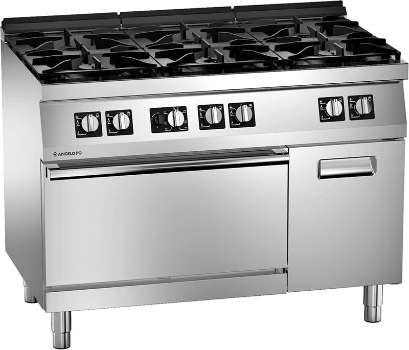 Angelo Po Icon7000 2S1FA0G - 6 Burner Range Oven