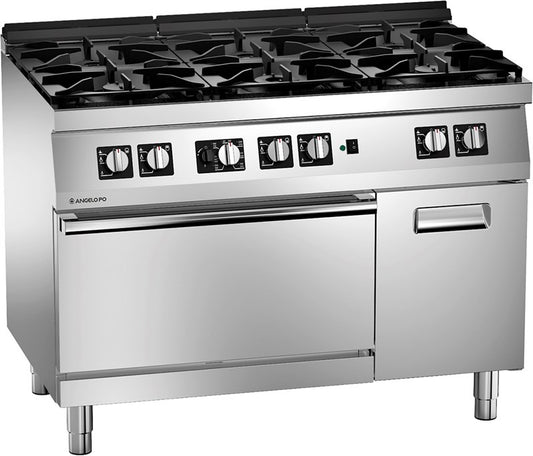 Angelo Po Icon7000 2S1FA0GV - 6 Burner Range Oven