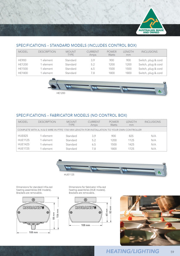 Roband HE1500 - Infra-Red Heating Assembly