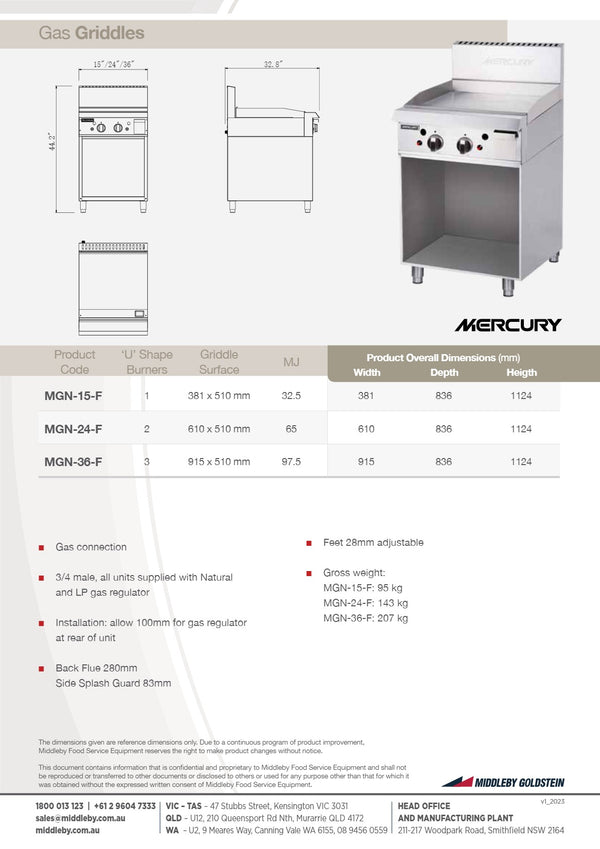 Mercury MGN-24-F - Griddle