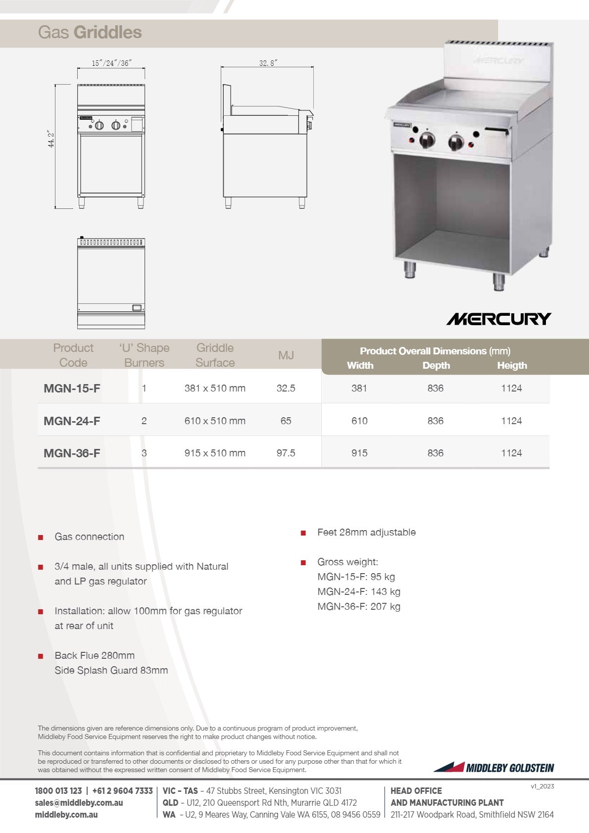 Mercury MGN-15-F - Griddle
