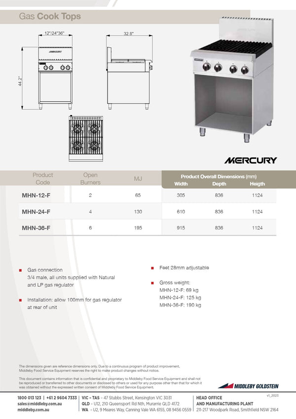 Mercury MHN-12-F - Cook Top