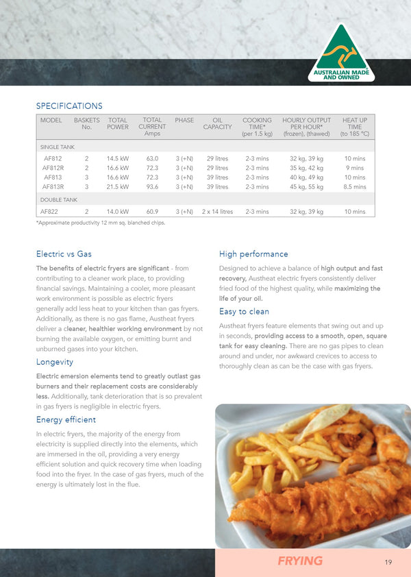 Austheat AF812 - Freestanding Electric Fryer