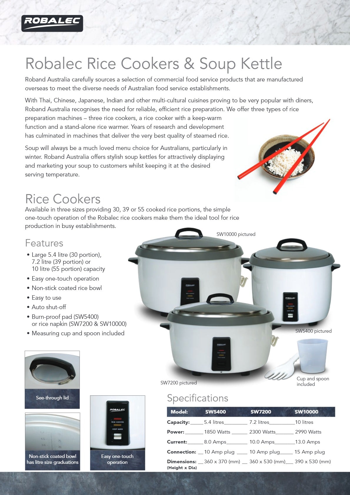 Robalec SW7200 - Rice Cooker