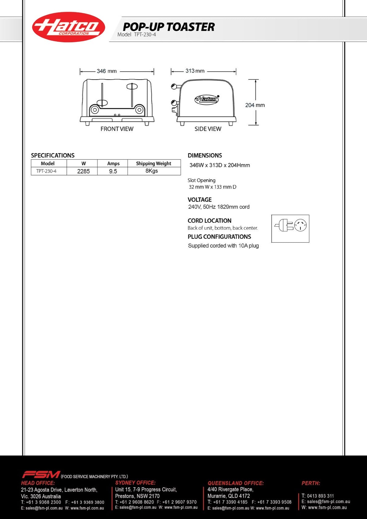 Thumbnail - Hatco TPT-230-4-10 - Pop-Up Toaster