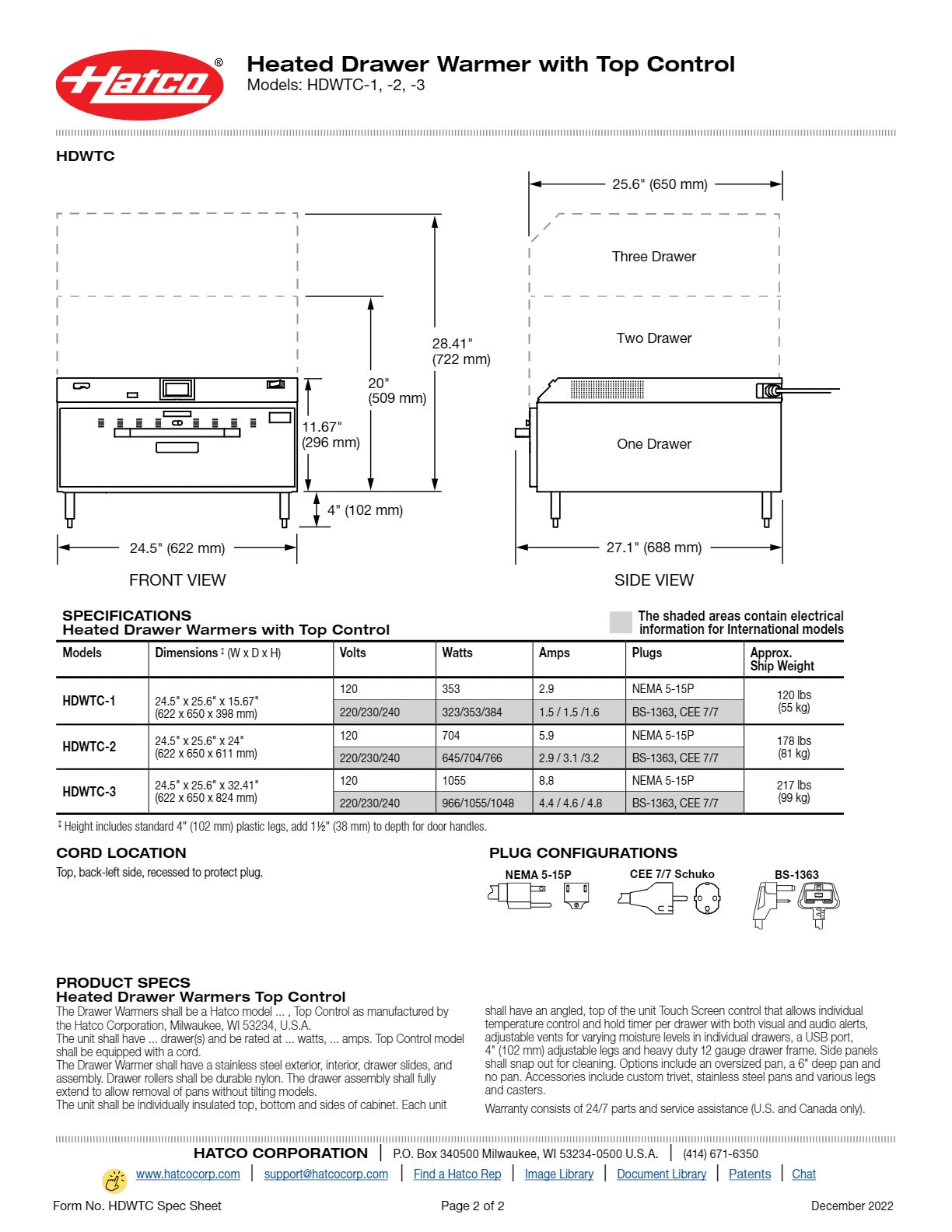 Hatco HDWTC-2 - Drawer Warmer