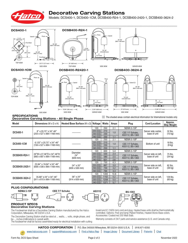 Hatco Glo-Ray DCSB400-2420-1-NSBN - Decorative Carving Station