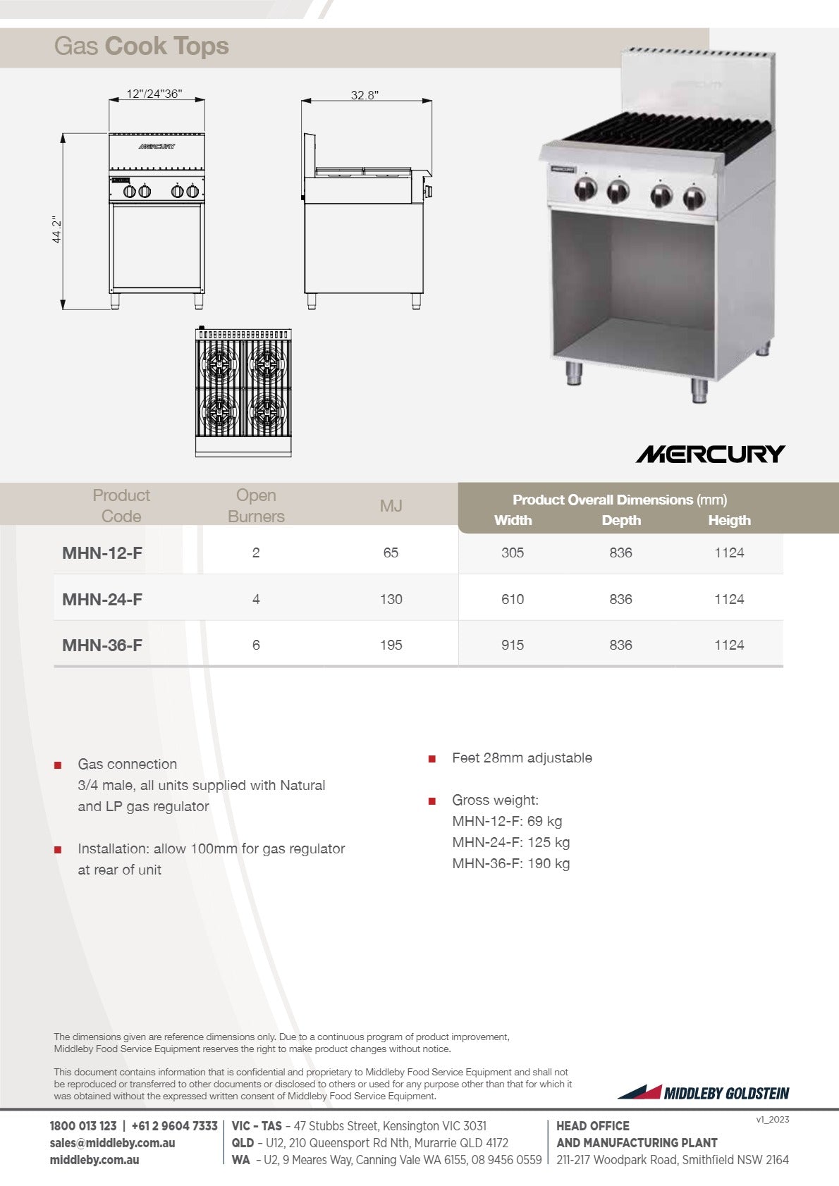 Mercury MHN-36-F - Cook Top