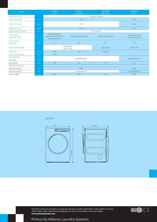 Primus DAM7HP - Compact Dryer