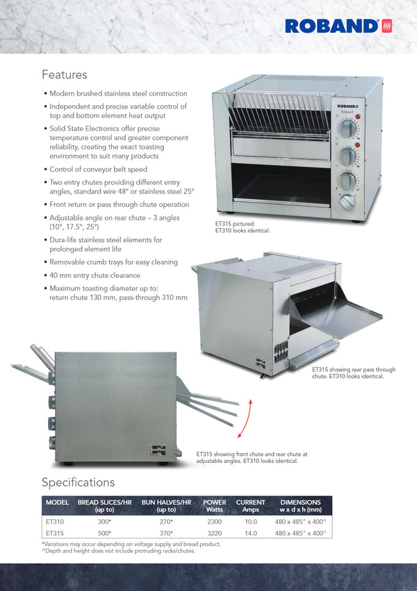 Roband Eclipse ET315 - Bun & Snack Toaster