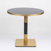 Gold Aluminium Edge Laurent Black Sintered Stone Table Top with Square Brass Table Base