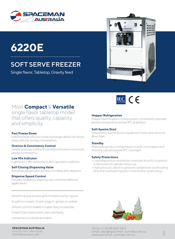Spaceman 6220E - Soft Serve & Acai Freezer