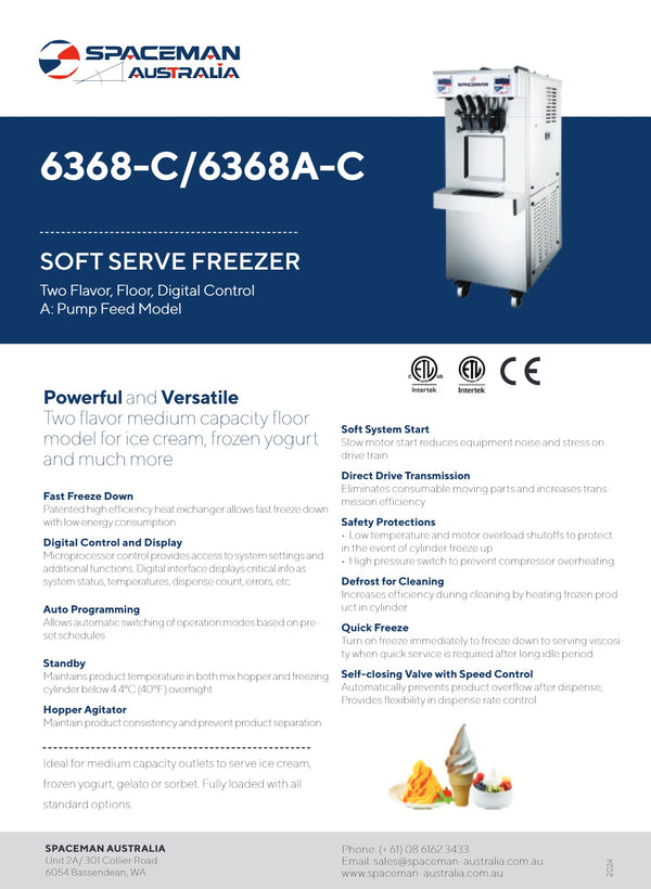 Spaceman 6368-C - Soft Serve & Acai Freezer