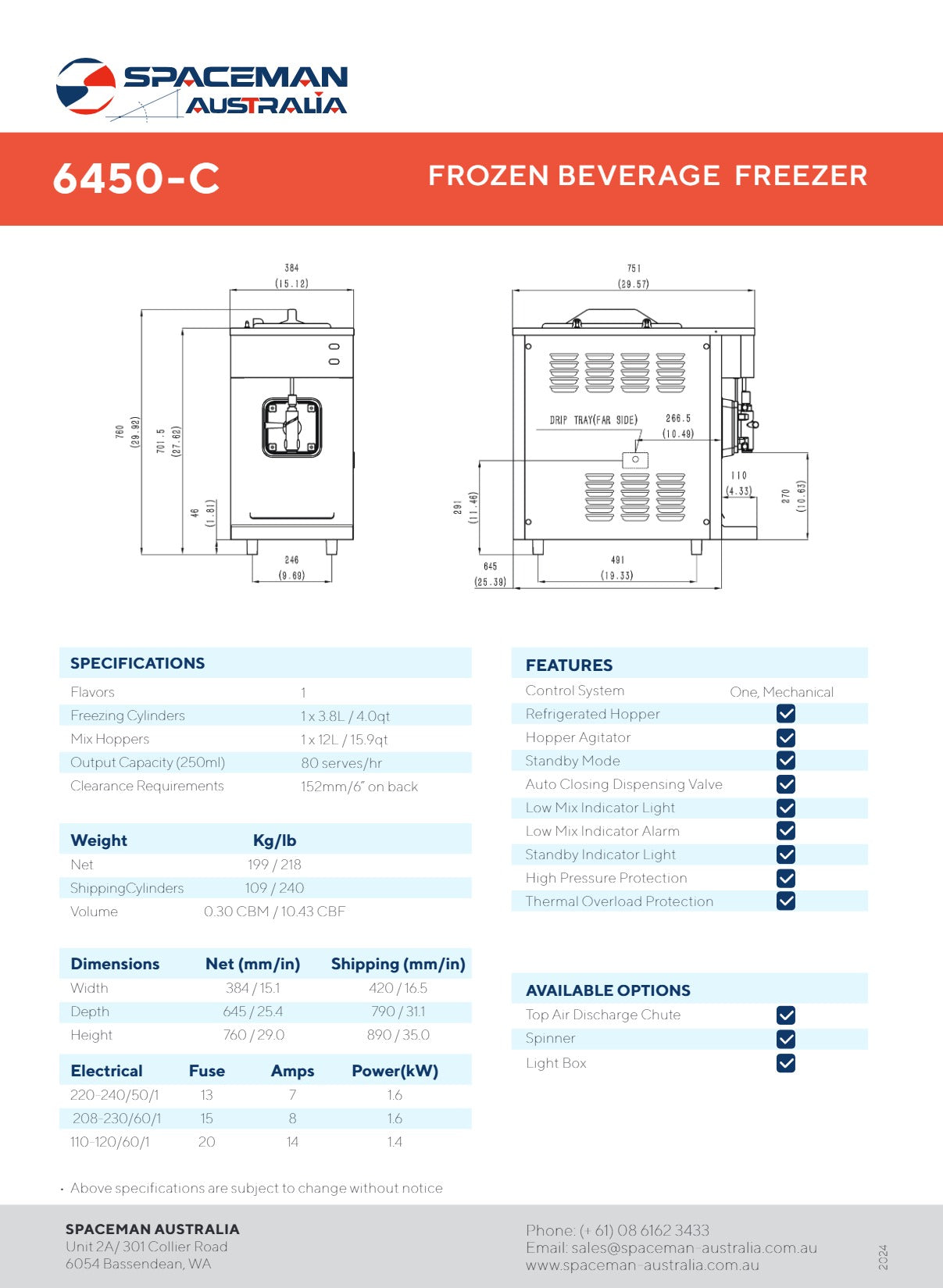 Spaceman 6450-C - Frozen Beverage Freezer