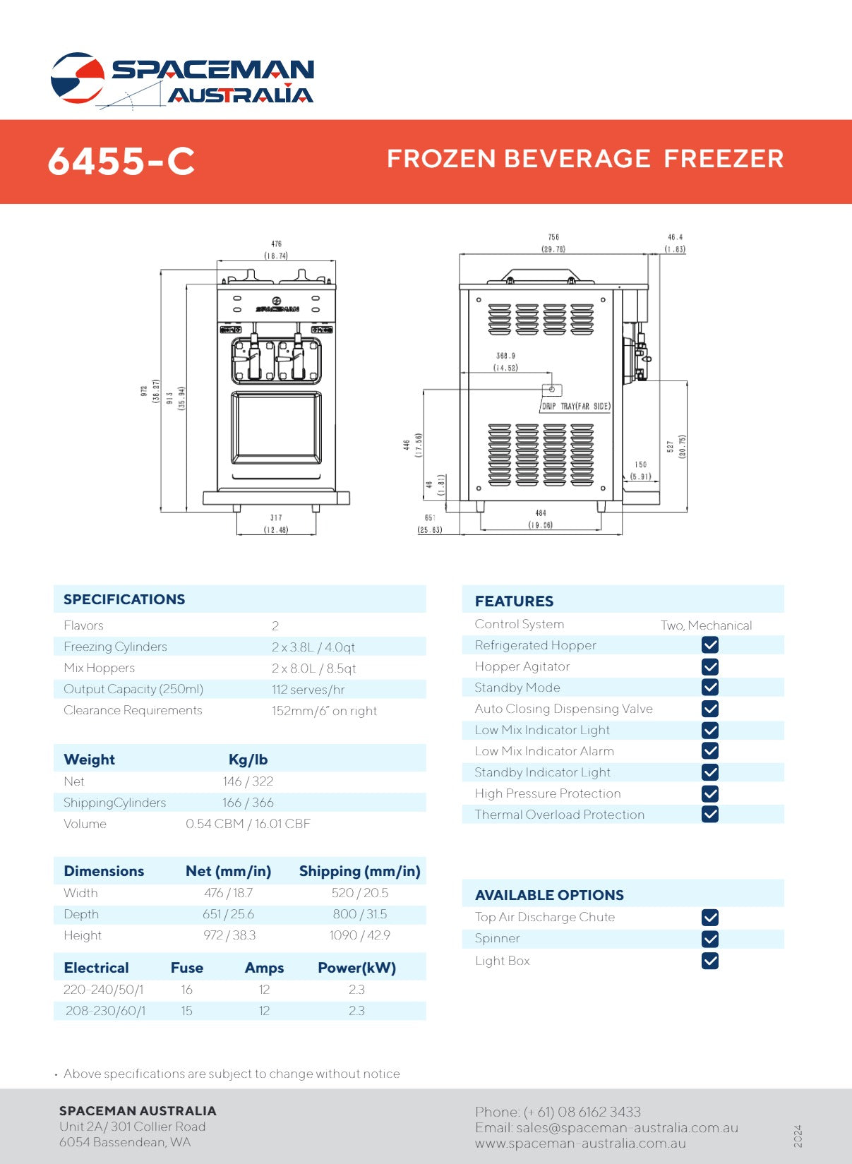 Spaceman 6455-C - Frozen Beverage Freezer