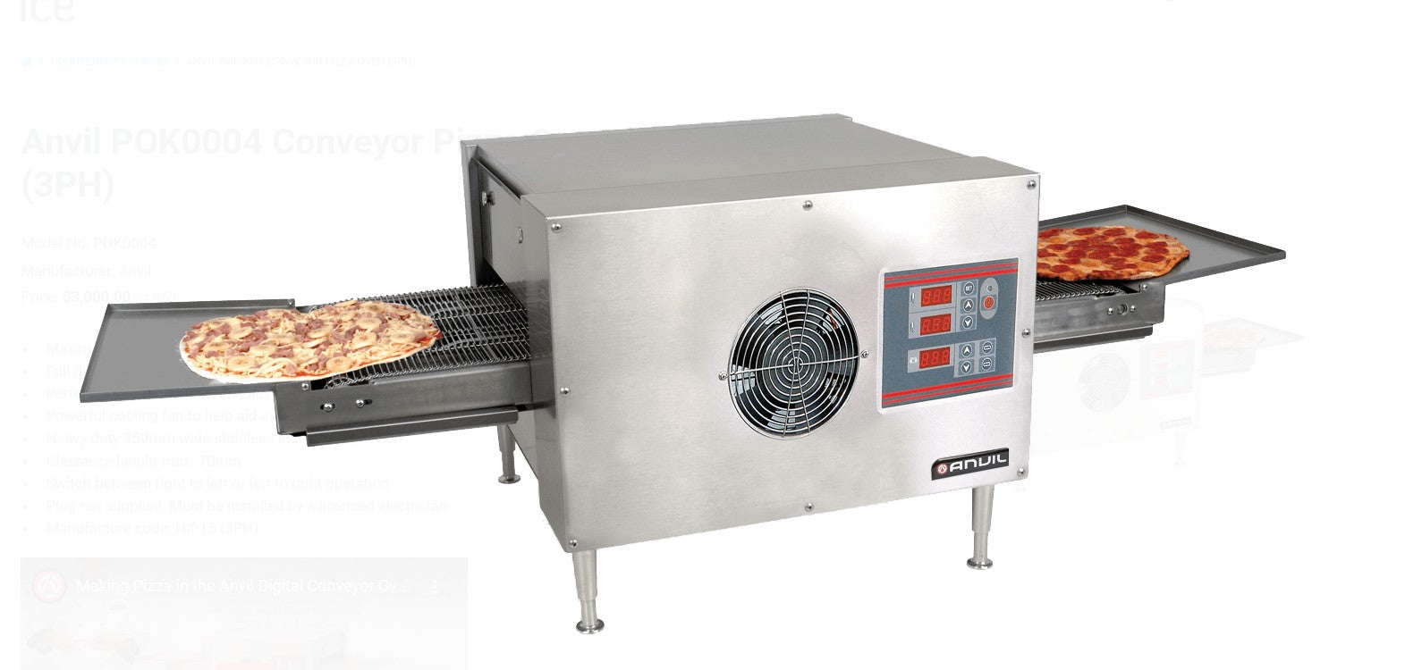 ANVIL POK0004 Pizza conveyor oven