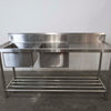 Stainless Steel Double Sink Bench With Splashback