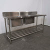 Stainless Steel Double Sink Bench With Splashback
