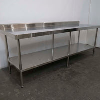Stainless Steel Bench With Splashback 2400mmW