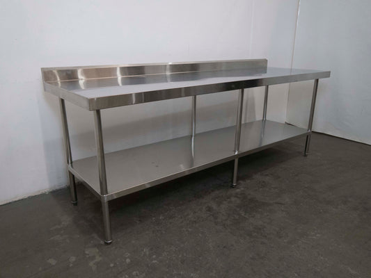 Stainless Steel Bench With Splashback 2400mmW