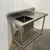 Single Left Sink Bench with Pot Undershelf