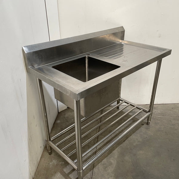 Single Left Sink Bench with Pot Undershelf