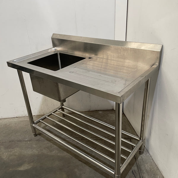 Single Left Sink Bench with Pot Undershelf