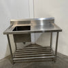 Single Left Sink Bench with Pot Undershelf